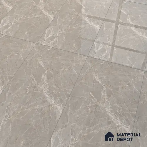 Marble Floor & Wall Tile TL 07093 B Balki Grey 4 ft x 2 ft Glossy Finish Vitrified Tile - 9 mm | 4 Random Design | Suitable For living Room, Bedroom, Bathroom
