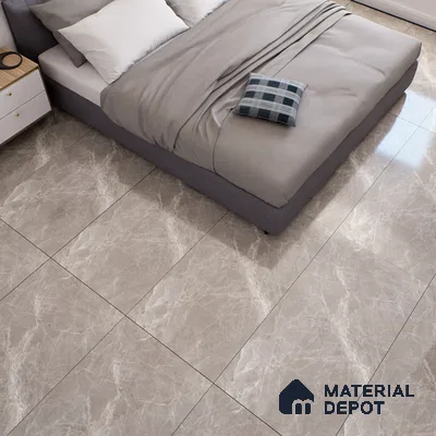 Marble Floor & Wall Tile TL 07093 B Balki Grey 4 ft x 2 ft Glossy Finish Vitrified Tile - 9 mm | 4 Random Design | Suitable For living Room, Bedroom, Bathroom (Sample)