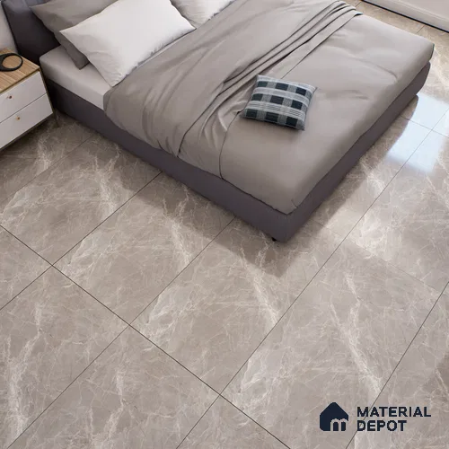Marble Floor & Wall Tile TL 07093 B Balki Grey 4 ft x 2 ft Glossy Finish Vitrified Tile - 9 mm | 4 Random Design | Suitable For living Room, Bedroom, Bathroom | Random Designs