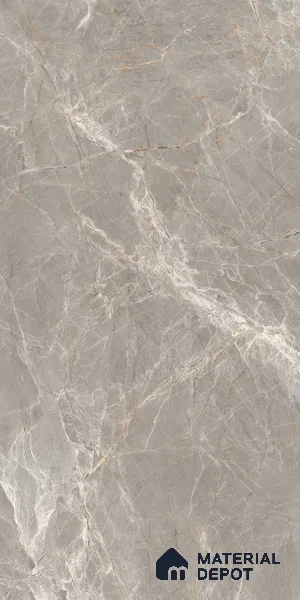 Marble Floor & Wall Tile TL 07093 Balki Grey 4 ft x 2 ft Matte Finish Vitrified Tile - 9 mm | 4 Random Design | Suitable For living Room, Bedroom, Bathroom | Random Designs