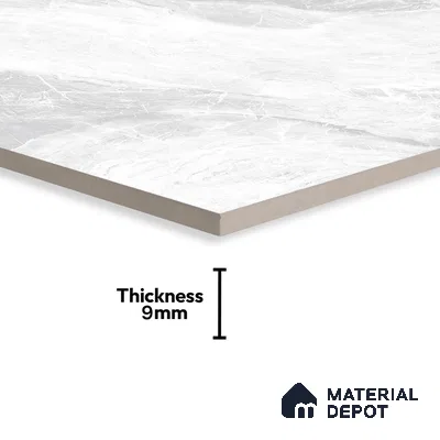 Marble Floor & Wall Tile TL 07158 Jerico Bianco 4 ft x 2 ft Matte Finish Vitrified Tile - 9 mm | 4 Random Design | Suitable For living Room, Bedroom, Bathroom (Sample)