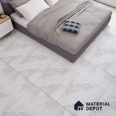 Marble Floor & Wall Tile TL 07158 Jerico Bianco 4 ft x 2 ft Matte Finish Vitrified Tile - 9 mm | 4 Random Design | Suitable For living Room, Bedroom, Bathroom (Sample)