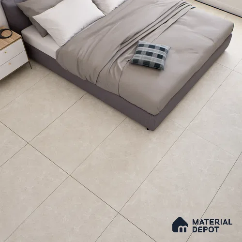 Marble Floor & Wall Tile TL 07109 Runa Crema 4 ft x 2 ft Matte Finish Vitrified Tile - 9 mm | 4 Random Design | Suitable For living Room, Bedroom, Bathroom | Random Designs