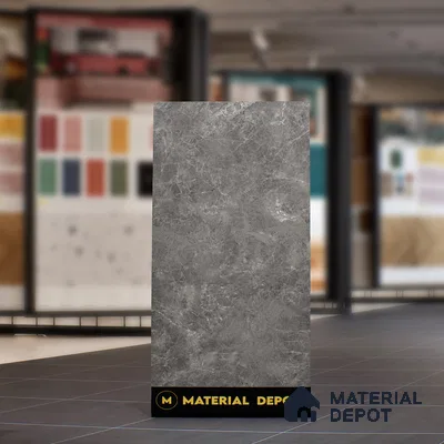 Marble Floor & Wall Tile TL 07107 Runa Nero 4 ft x 2 ft Matte Finish Vitrified Tile - 9 mm | 4 Random Design | Suitable For living Room, Bedroom, Bathroom (Sample)