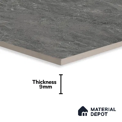 Marble Floor & Wall Tile TL 07107 Runa Nero 4 ft x 2 ft Matte Finish Vitrified Tile - 9 mm | 4 Random Design | Suitable For living Room, Bedroom, Bathroom (Sample)
