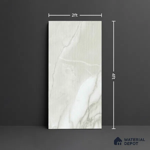Marble Wall Tile TL 10261 C Liner Sparta Pista 4 ft x 2 ft Matte Finish Vitrified Tile - 9 mm | 4 Random Design | Suitable For living Room, Bedroom, Bathroom | Random Designs