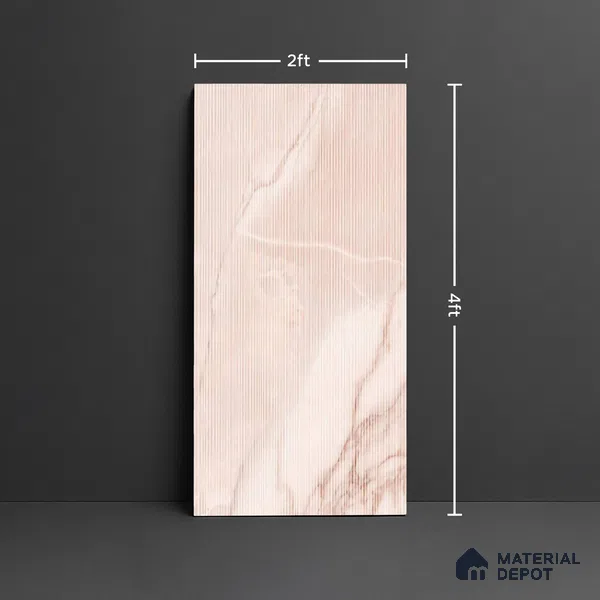 Marble Wall Tile TL 10261 D Liner Sparta Rose 4 ft x 2 ft Matte Finish Vitrified Tile - 9 mm | 4 Random Design | Suitable For living Room, Bedroom, Bathroom | Random Designs