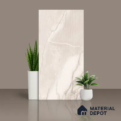 Marble Wall Tile TL 10261 Liner Sparta Beige 4 ft x 2 ft Matte Finish Vitrified Tile - 9 mm | 4 Random Design | Suitable For living Room, Bedroom, Bathroom | Random Designs