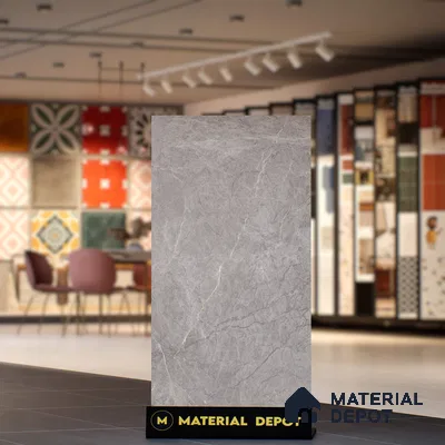 Marble Floor & Wall Tile TL 07144 Egeo Grey 4 ft x 2 ft Matte Finish Vitrified Tile - 9 mm | 4 Random Design | Suitable For living Room, Bedroom, Bathroom (Sample)