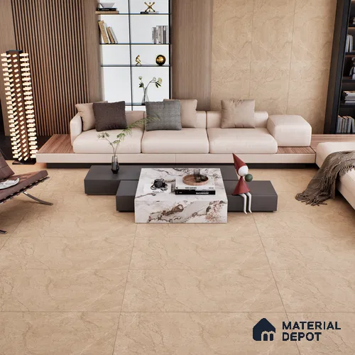 Marble Floor & Wall Tile TL 07141 Egeo Beige 4 ft x 2 ft Matte Finish Vitrified Tile - 9 mm | 4 Random Design | Suitable For living Room, Bedroom, Bathroom | Random Designs
