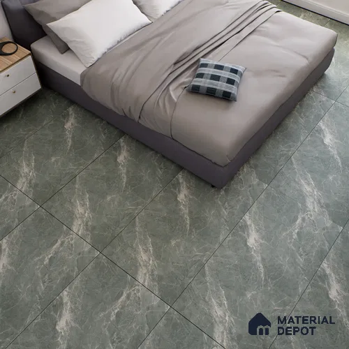 Marble Floor & Wall Tile TL 07099 Balki Green 4 ft x 2 ft Matte Finish Vitrified Tile - 9 mm | 4 Random Design | Suitable For living Room, Bedroom, Bathroom | Random Designs