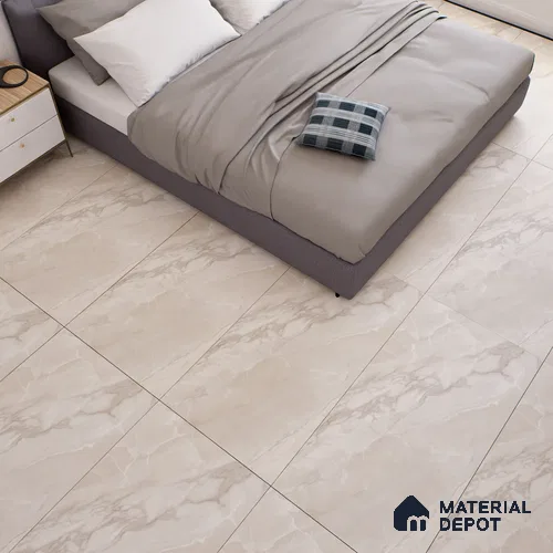 Marble Floor & Wall Tile TL 10261 E Sparta Beige 4 ft x 2 ft Matte Finish Vitrified Tile - 9 mm | 4 Random Design | Suitable For living Room, Bedroom, Bathroom | Random Designs