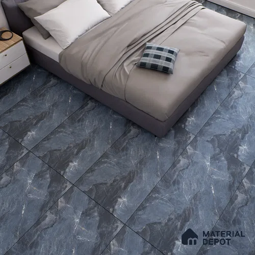 Marble Floor & Wall Tile TL 07155 Jerico Blue 4 ft x 2 ft Matte Finish Vitrified Tile - 9 mm | 4 Random Design | Suitable For living Room, Bedroom, Bathroom | Random Designs