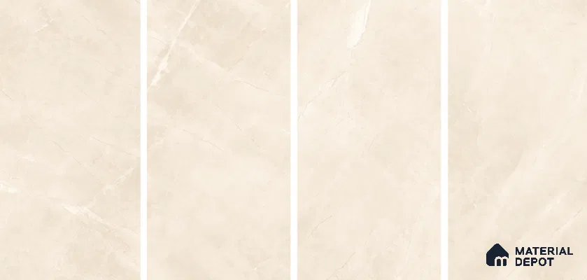 Marble Floor & Wall Tile TL 06124 B Fenix Crema 4 ft x 2 ft Vitrified Matte Finish - 9 mm | 12 Random Design | Suitable For Living Room, Bedroom, Bathroom, Kitchen