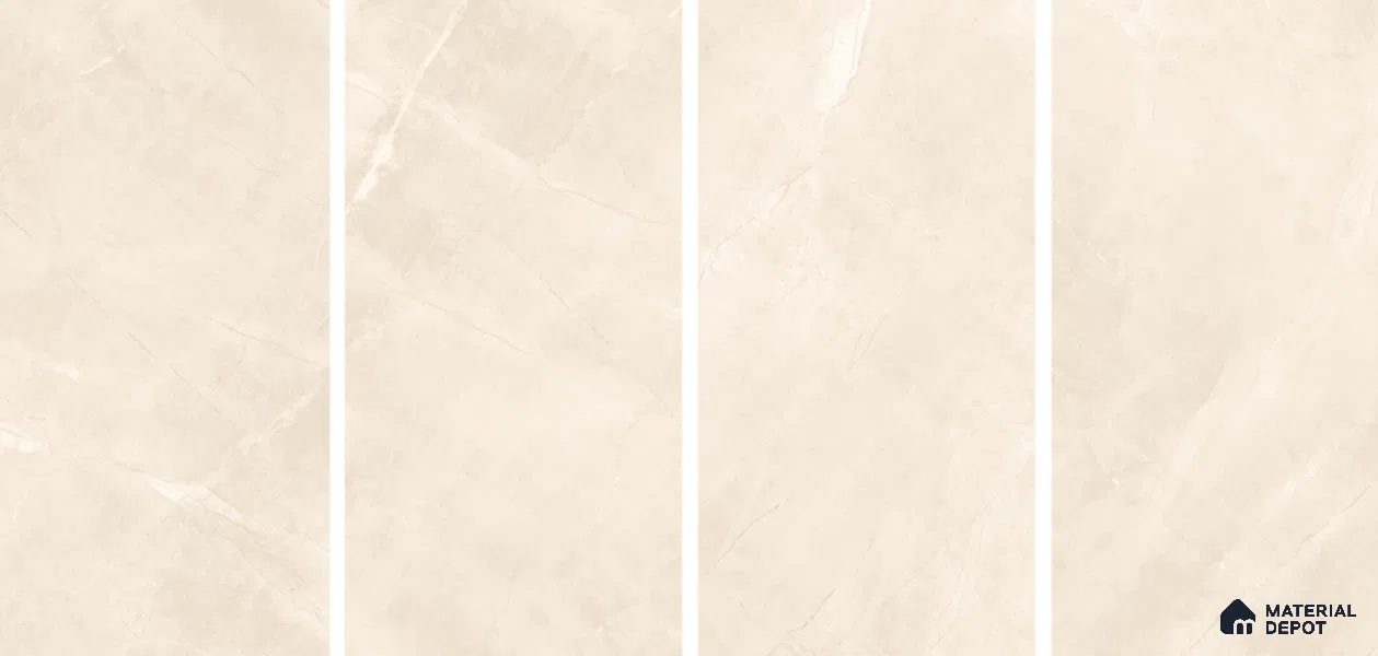 Marble Floor & Wall Tile TL 06124 B Fenix Crema 4 ft x 2 ft Vitrified Matte Finish - 9 mm | 12 Random Design | Suitable For Living Room, Bedroom, Bathroom, Kitchen