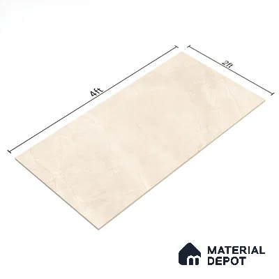 Marble Floor & Wall Tile TL 06124 B Fenix Crema 4 ft x 2 ft Vitrified Matte Finish - 9 mm | 12 Random Design | Suitable For Living Room, Bedroom, Bathroom, Kitchen