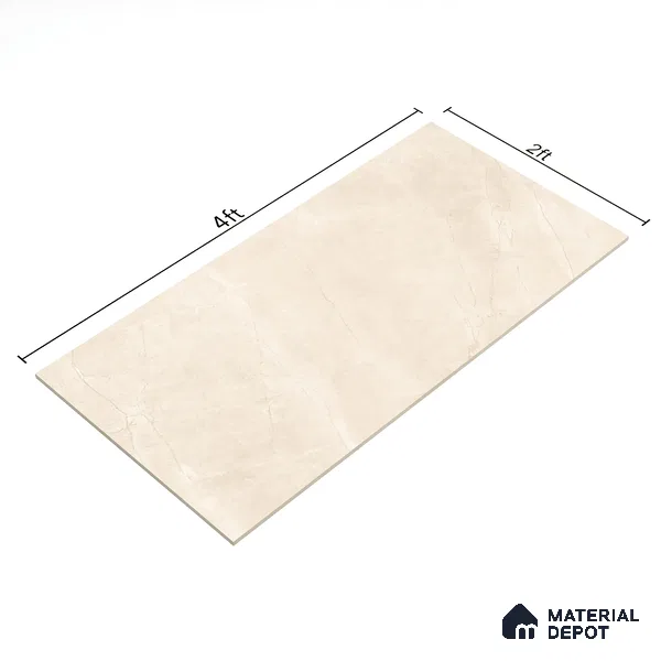 Marble Floor & Wall Tile TL 06124 B Fenix Crema 4 ft x 2 ft Vitrified Matte Finish - 9 mm | 12 Random Design | Suitable For Living Room, Bedroom, Bathroom, Kitchen