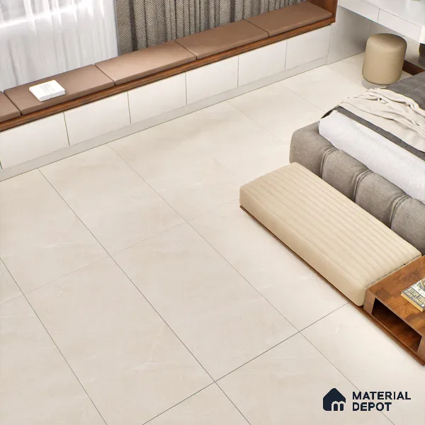 Marble Floor & Wall Tile TL 06124 B Fenix Crema 4 ft x 2 ft Vitrified Matte Finish - 9 mm | 12 Random Design | Suitable For Living Room, Bedroom, Bathroom, Kitchen