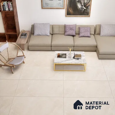 Marble Floor & Wall Tile TL 06124 B Fenix Crema 4 ft x 2 ft Vitrified Matte Finish - 9 mm | 12 Random Design | Suitable For Living Room, Bedroom, Bathroom, Kitchen