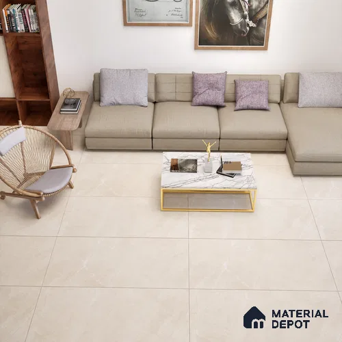 Marble Floor & Wall Tile TL 06124 B Fenix Crema 4 ft x 2 ft Vitrified Matte Finish - 9 mm | 12 Random Design | Suitable For Living Room, Bedroom, Bathroom, Kitchen