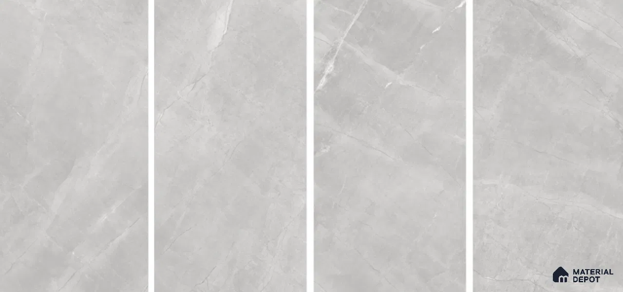 Marble Floor & Wall Tile TL 06124 C Fenix Grey 4 ft x 2 ft Vitrified Matte Finish - 9 mm | 12 Random Design | Suitable For Living Room, Bedroom, Bathroom, Kitchen (Sample)