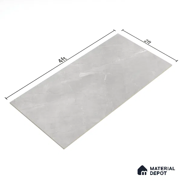 Marble Floor & Wall Tile TL 06124 C Fenix Grey 4 ft x 2 ft Vitrified Matte Finish - 9 mm | 12 Random Design | Suitable For Living Room, Bedroom, Bathroom, Kitchen (Sample)