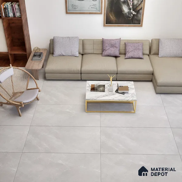 Marble Floor & Wall Tile TL 06124 C Fenix Grey 4 ft x 2 ft Vitrified Matte Finish - 9 mm | 12 Random Design | Suitable For Living Room, Bedroom, Bathroom, Kitchen (Sample)