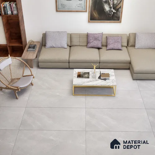 Marble Floor & Wall Tile TL 06124 C Fenix Grey 4 ft x 2 ft Vitrified Matte Finish - 9 mm | 12 Random Design | Suitable For Living Room, Bedroom, Bathroom, Kitchen