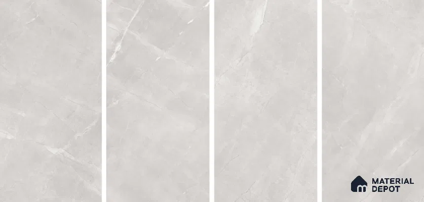 Marble Floor & Wall Tile TL 06124 D Fenix Silver 4 ft x 2 ft Vitrified Matte Finish - 9 mm | 12 Random Design | Suitable For Living Room, Bedroom, Bathroom, Kitchen (Sample)
