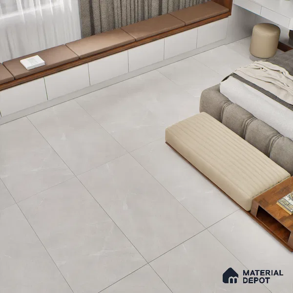 Marble Floor & Wall Tile TL 06124 D Fenix Silver 4 ft x 2 ft Vitrified Matte Finish - 9 mm | 12 Random Design | Suitable For Living Room, Bedroom, Bathroom, Kitchen (Sample)