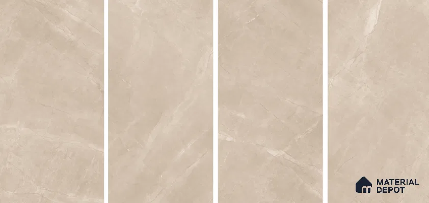 Marble Floor & Wall Tile TL 06124 E Fenix Taupe 4 ft x 2 ft Vitrified Matte Finish - 9 mm | 12 Random Design | Suitable For Living Room, Bedroom, Bathroom, Kitchen (Sample)