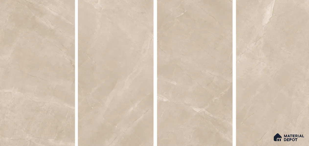 Marble Floor & Wall Tile TL 06124 E Fenix Taupe 4 ft x 2 ft Vitrified Matte Finish - 9 mm | 12 Random Design | Suitable For Living Room, Bedroom, Bathroom, Kitchen (Sample)