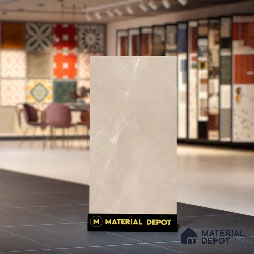 Marble Floor & Wall Tile TL 06124 E Fenix Taupe 4 ft x 2 ft Vitrified Matte Finish - 9 mm | 12 Random Design | Suitable For Living Room, Bedroom, Bathroom, Kitchen