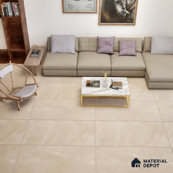 Marble Floor & Wall Tile TL 06124 E Fenix Taupe 4 ft x 2 ft Vitrified Matte Finish - 9 mm | 12 Random Design | Suitable For Living Room, Bedroom, Bathroom, Kitchen (Sample)