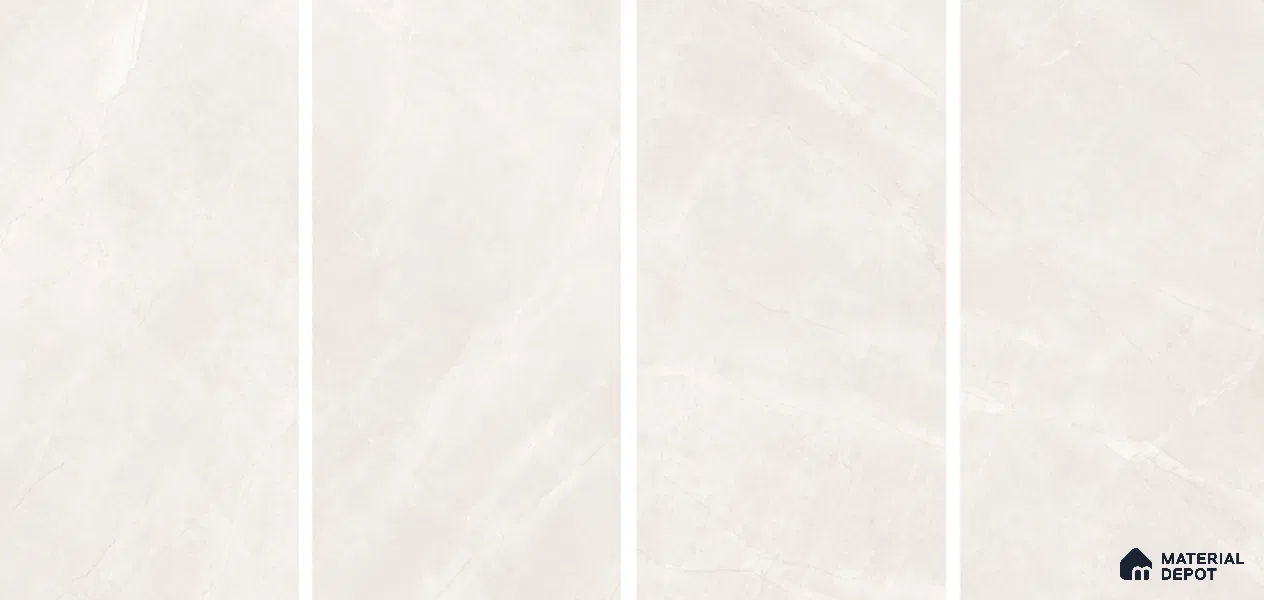 Marble Floor & Wall Tile TL 06124 Fenix Bianco 4 ft x 2 ft Vitrified Matte Finish - 9 mm | 12 Random Design | Suitable For Living Room, Bedroom, Bathroom, Kitchen (Sample)