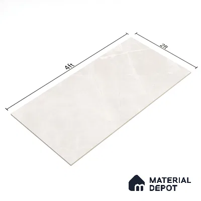 Marble Floor & Wall Tile TL 06124 Fenix Bianco 4 ft x 2 ft Vitrified Matte Finish - 9 mm | 12 Random Design | Suitable For Living Room, Bedroom, Bathroom, Kitchen (Sample)