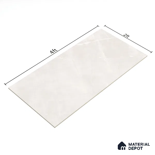 Marble Floor & Wall Tile TL 06124 Fenix Bianco 4 ft x 2 ft Vitrified Matte Finish - 9 mm | 12 Random Design | Suitable For Living Room, Bedroom, Bathroom, Kitchen (Sample)
