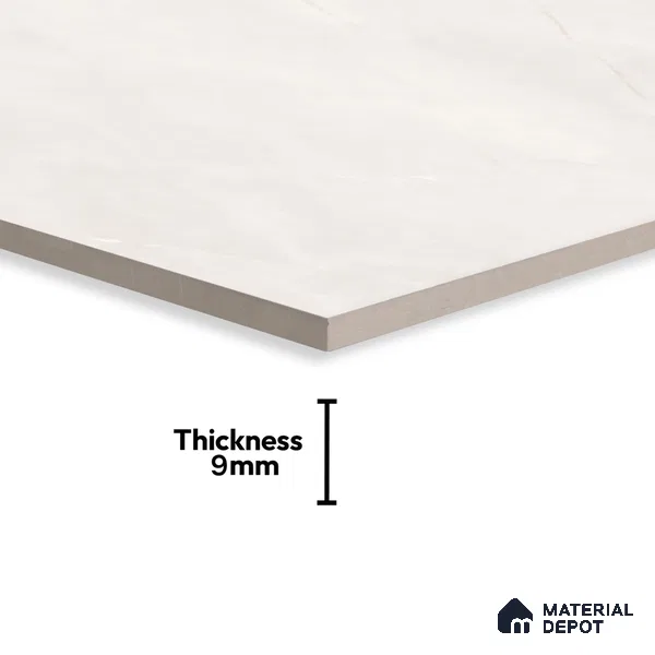 Marble Floor & Wall Tile TL 06124 Fenix Bianco 4 ft x 2 ft Vitrified Matte Finish - 9 mm | 12 Random Design | Suitable For Living Room, Bedroom, Bathroom, Kitchen (Sample)