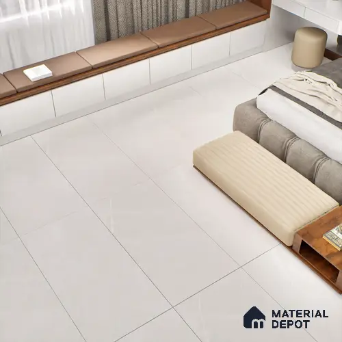 Marble Floor & Wall Tile TL 06124 Fenix Bianco 4 ft x 2 ft Vitrified Matte Finish - 9 mm | 12 Random Design | Suitable For Living Room, Bedroom, Bathroom, Kitchen