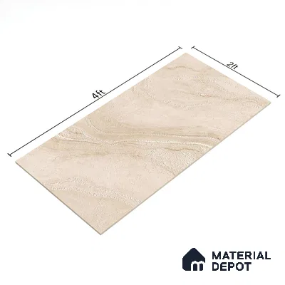 Marble Floor & Wall Tile TL 06082 Belfino Sand 4 ft x 2 ft Vitrified Matte Finish - 9 mm | 6 Random Design | Suitable For Living Room, Bedroom, Bathroom, Kitchen