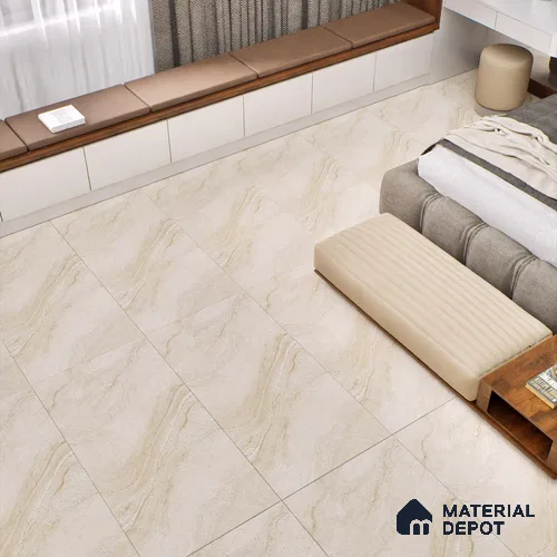 Marble Floor & Wall Tile TL 06082 Belfino Sand 4 ft x 2 ft Vitrified Matte Finish - 9 mm | 6 Random Design | Suitable For Living Room, Bedroom, Bathroom, Kitchen