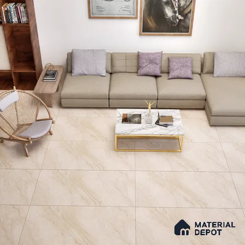 Marble Floor & Wall Tile TL 06082 Belfino Sand 4 ft x 2 ft Vitrified Matte Finish - 9 mm | 6 Random Design | Suitable For Living Room, Bedroom, Bathroom, Kitchen