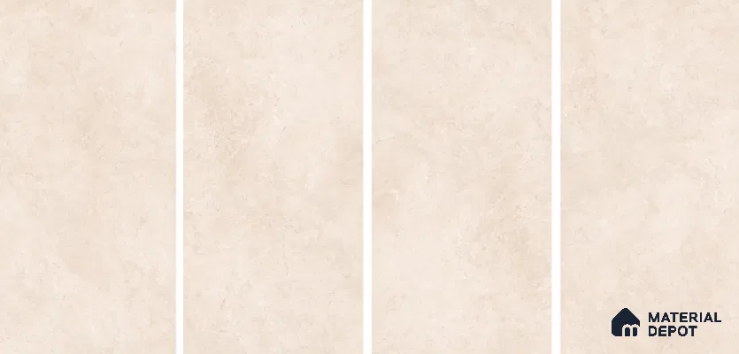 Marble Floor & Wall Tile TL 06123 Marmi Crema Plain 4 ft x 2 ft Vitrified Matte Finish - 9 mm | 4 Random Design | Suitable For Living Room, Bedroom, Bathroom, Kitchen