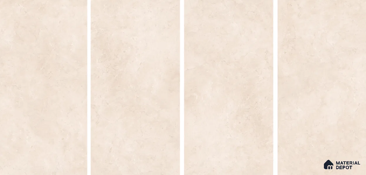Marble Floor & Wall Tile TL 06123 Marmi Crema Plain 4 ft x 2 ft Vitrified Matte Finish - 9 mm | 4 Random Design | Suitable For Living Room, Bedroom, Bathroom, Kitchen
