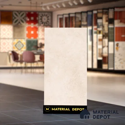 Marble Floor & Wall Tile TL 06123 Marmi Crema Plain 4 ft x 2 ft Vitrified Matte Finish - 9 mm | 4 Random Design | Suitable For Living Room, Bedroom, Bathroom, Kitchen