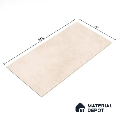 Marble Floor & Wall Tile TL 06123 Marmi Crema Plain 4 ft x 2 ft Vitrified Matte Finish - 9 mm | 4 Random Design | Suitable For Living Room, Bedroom, Bathroom, Kitchen