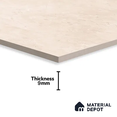 Marble Floor & Wall Tile TL 06123 Marmi Crema Plain 4 ft x 2 ft Vitrified Matte Finish - 9 mm | 4 Random Design | Suitable For Living Room, Bedroom, Bathroom, Kitchen