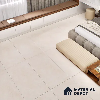 Marble Floor & Wall Tile TL 06123 Marmi Crema Plain 4 ft x 2 ft Vitrified Matte Finish - 9 mm | 4 Random Design | Suitable For Living Room, Bedroom, Bathroom, Kitchen