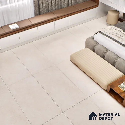 Marble Floor & Wall Tile TL 06123 Marmi Crema Plain 4 ft x 2 ft Vitrified Matte Finish - 9 mm | 4 Random Design | Suitable For Living Room, Bedroom, Bathroom, Kitchen