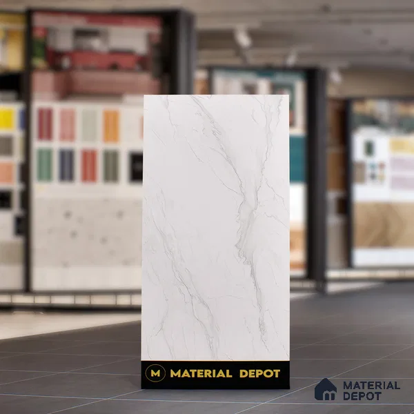 Marble Floor & Wall Tile TL 05514 Prestige Imperial Statuario 2 ft x 4 ft Vitrified Matte Finish - 9 mm | 5 Random Design | Suitable for Living Room, Bedroom, Bathroom (Sample)